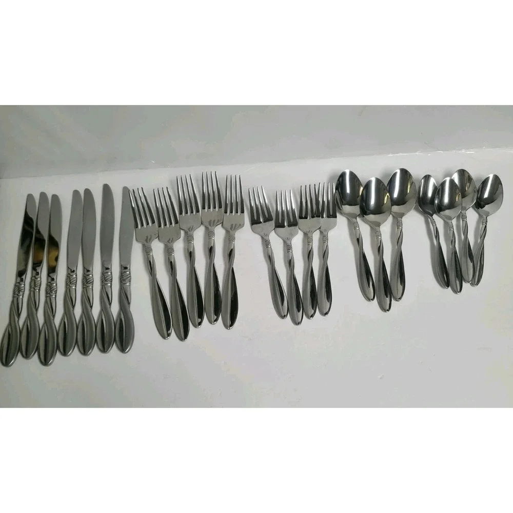Oneida KNOT Amway Stainless 18/10 Flatware Silverware 24 Piece Mixed Lot Set